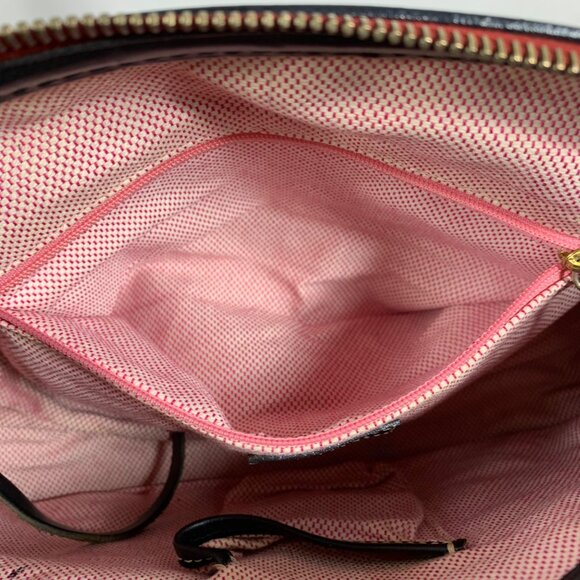 DOONEY BOURKE Monogram Logo Canvas Leather Shoulder Bag Satchel Double Pockets - Picture 13 of 16